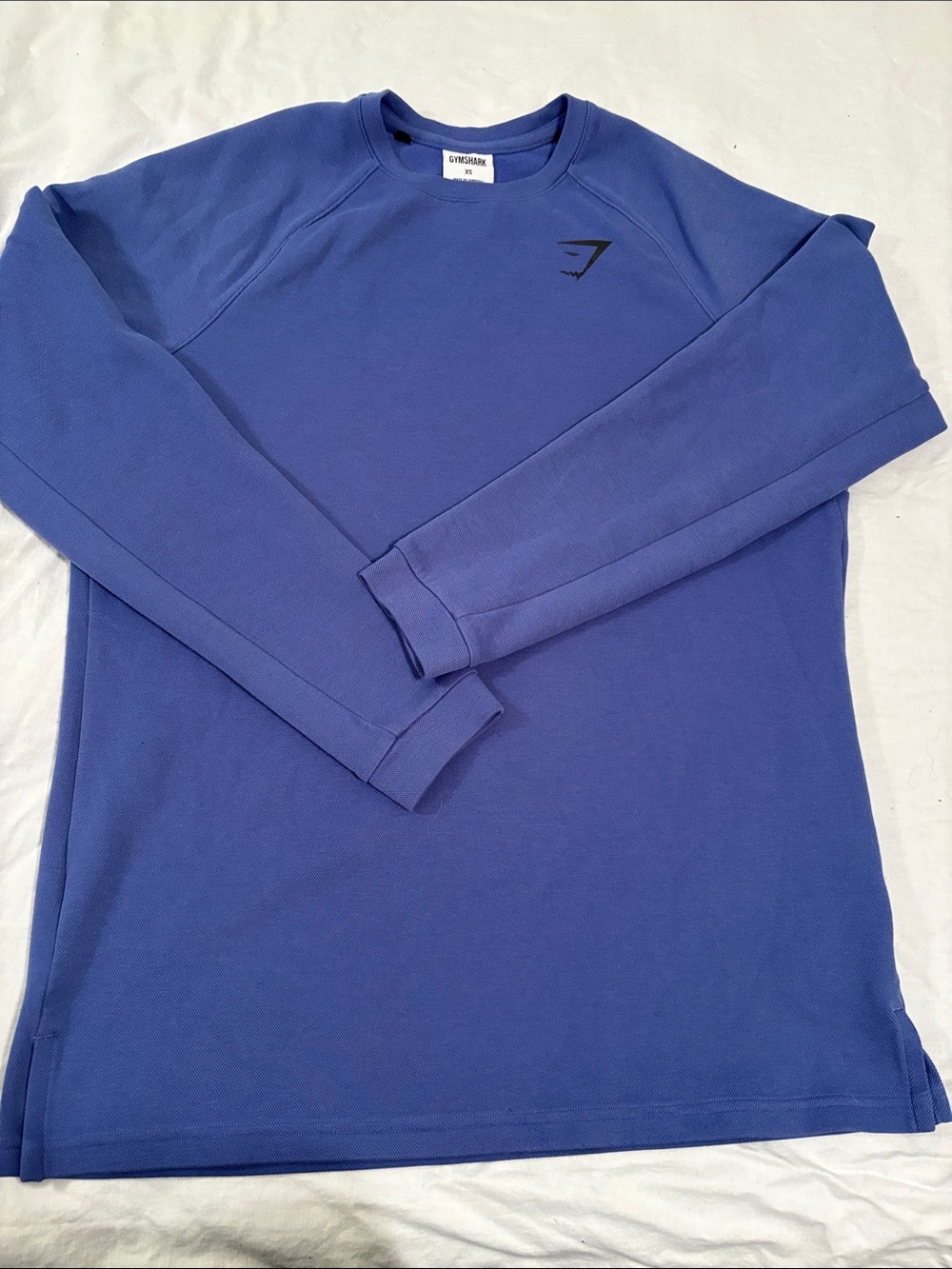 Gymshark Blue Poly/Cotton Long Sleeve Pique Shirt Size XS